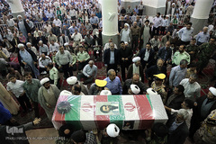 مراسم تشییع پیکر پاک مجاهد جانباز شهید حجت الاسلام سید «مهدی تقوی» از شهدای حادثه تروریستی مجلس در قم