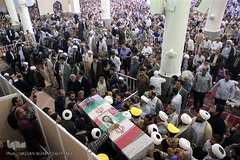 مراسم تشییع پیکر پاک مجاهد جانباز شهید حجت الاسلام سید «مهدی تقوی» از شهدای حادثه تروریستی مجلس در قم