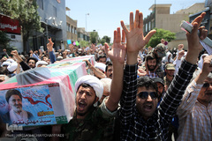 مراسم تشییع پیکر پاک مجاهد جانباز شهید حجت الاسلام سید «مهدی تقوی» از شهدای حادثه تروریستی مجلس در قم