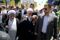 حضور حجت الاسلام ناطق نوری در راهپیمایی روز قدس