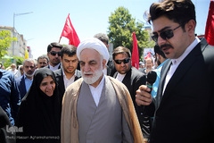 حضور حجت الاسلام اژه ای، دادستان کل کشور در راهپیمایی روز قدس