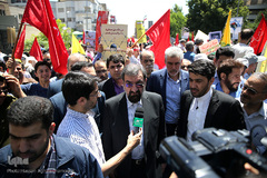 حضور محسن رضایی، دبیر مجمع تشخیص مصلحت نظام در راهپیمایی روز قدس