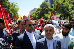 حضور طیب نیا، وزیر امور افتصادی و دارایی در راهپیمایی روز قدس