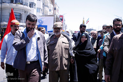 حضور سرلشگر فیروز آبادی، رییس سابق ستاد کل نیروهای مسلح در راهپیمایی روز قدس