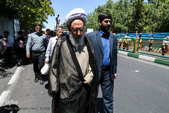 حضور آیت الله محسن مجتهد شبستری، عضو مجلس خبرگان رهبری در راهپیمایی روز قدس