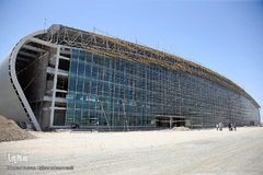 بازدید حجت‌الاسلام  قاضی عسکر، نماینده ولی فقیه در امور حج و زیارت از سالن در دست احداث ویژه حجاج فرودگاه امام خمینی(ره)