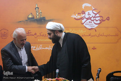 حجت‌الاسلام و المسلمین گنابادنژاد، رئیس فرهنگی استان قدس رضوی و سید احمد میرعلایی، دبیر جشنواره 