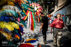 عرضه انواع لوازم هیات ها و ملزومات ماه محرم در بازار تهران