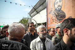 سعید جلیلی در مراسم تشییع پیکر شهید محسن حججی