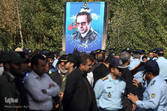 تشییع پیکرهای مطهر دو شهید گمنام دفاع مقدس در شهرک آسمان پایگاه یکم شکاری مهرآباد