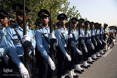 تشییع پیکرهای مطهر دو شهید گمنام دفاع مقدس در شهرک آسمان پایگاه یکم شکاری مهرآباد