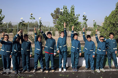 تشییع پیکرهای مطهر دو شهید گمنام دفاع مقدس در شهرک آسمان پایگاه یکم شکاری مهرآباد