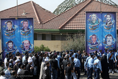 تشییع پیکرهای مطهر دو شهید گمنام دفاع مقدس در شهرک آسمان پایگاه یکم شکاری مهرآباد