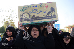 تشییع پیکرهای مطهر دو شهید گمنام دفاع مقدس در شهرک آسمان پایگاه یکم شکاری مهرآباد