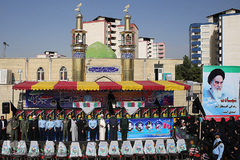 تشییع پیکرهای مطهر دو شهید گمنام دفاع مقدس در شهرک آسمان پایگاه یکم شکاری مهرآباد