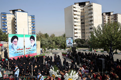 تشییع پیکرهای مطهر دو شهید گمنام دفاع مقدس در شهرک آسمان پایگاه یکم شکاری مهرآباد