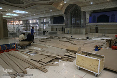 آماده سازی غرفه ایکنا در بیست و سومین نمایشگاه مطبوعات