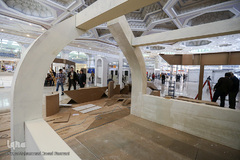 آماده سازی غرفه ایکنا در بیست و سومین نمایشگاه مطبوعات