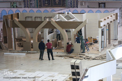 آماده سازی غرفه ایکنا در بیست و سومین نمایشگاه مطبوعات