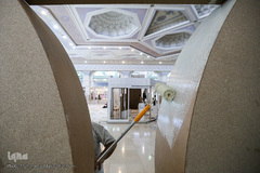 آماده سازی غرفه ایکنا در بیست و سومین نمایشگاه مطبوعات