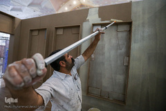 آماده سازی غرفه ایکنا در بیست و سومین نمایشگاه مطبوعات