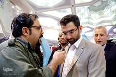 حضور جهرمی،وزیر ارتباطات و فن آوری اطلاعات در غرفه خبرگزاری ایکنا