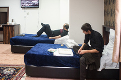 همراه با متسابقان مسابقات قرآن ورزشکاران در محل اسکان
