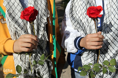 مراسم غبارروبی مزار شهداء بهشت زهرای تهران در هفته بسیج