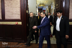 علی لاریجانی رییس مجلس در نشست اضطراری کمیته فلسطین اتحادیه بین‌المجالس کشورهای اسلامی