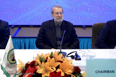 علی لاریجانی، رئیس مجلس شورای اسلامی در نشست اضطراری کمیته فلسطین اتحادیه بین‌المجالس کشورهای اسلامی