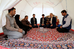 دکتر رحیم قربانی مسئولیت سازمان قرآن و عترت بسیج سپاه حضرت محمد رسول الله (ص) تهران بزرگ در دیدار جامعه قرآنی با زلزله زدگان کرمانشاه