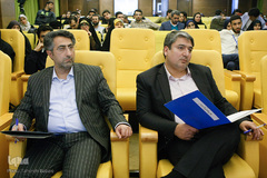 دکتر حمید صابر فرزام و دکتر رحیم خاکی در ختتامیه رویداد استارتاپی «طلوع برکت»