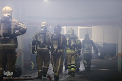 شب دوم اطفای حریق ساختمان برق حرارتی وزارت نیرو