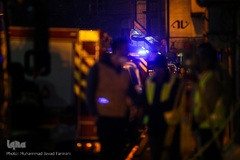 شب دوم اطفای حریق ساختمان برق حرارتی وزارت نیرو