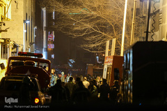 شب دوم اطفای حریق ساختمان برق حرارتی وزارت نیرو