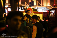 شب دوم اطفای حریق ساختمان برق حرارتی وزارت نیرو