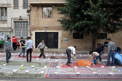 سفره افطاری هیئت حضرت ابوالفضل(ع) بلوار ابوذر تهران