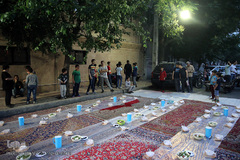 سفره افطاری هیئت حضرت ابوالفضل(ع) بلوار ابوذر تهران