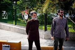 علی درستکار در تشییع پیکر سید مصطفی موسوی