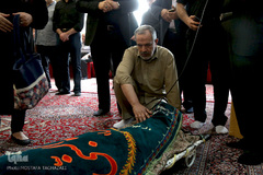 احمد مسجد جامعی، عضو شورای اسلامی شهر تهران در مر اسم تشییع پیکر خادم القرآن مرحوم «غفور آقازاده سلطانی» بنیان‌گذار دارتحفیظ القرآن الکریم