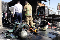 آتش سوزی در ساختمان تولیدی لباس چهارراه ولیعصر