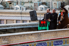 برافراشتن پرچم حرم امام حسین (ع) بر گنبد کربلای ایران