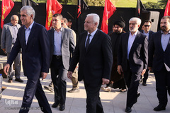 مراسم اهتزاز پرچم ۱۰۰۰متری یاحسین (ع) در بوستان طالقانی مجموعه فرهنگی عباس آباد