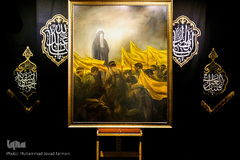 تابلوی نقاشی «لشگر فاطمیون» اثر جدید حسن روح الامین، نقاش آیینی