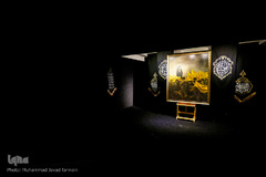 مراسم رونمایی تابلوی نقاشی «لشگر فاطمیون» اثر جدید حسن روح الامین، نقاش آیینی