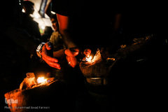 آیین مشعل گردانی عراقی ها در شب عاشورای حسینی