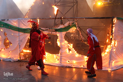 مراسم خیمه سوزان عصر عاشورا در میدان امام حسین(ع) تهران