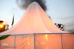 مراسم خیمه سوزان عصر عاشورا در میدان امام حسین(ع) تهران