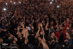 مراسم خیمه سوزان عصر عاشورا در میدان امام حسین(ع) تهران