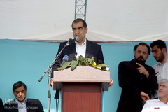سید حسن قاضی‌زاده هاشمی در بدرقه کاروان بهداشت و درمان اربعین حسینی